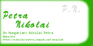 petra nikolai business card